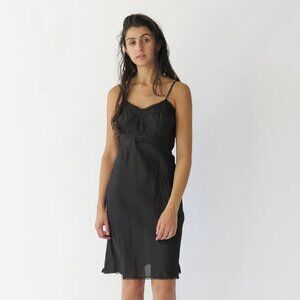 Unworn Erica Tanov Lola Silk Slip Dress in Black